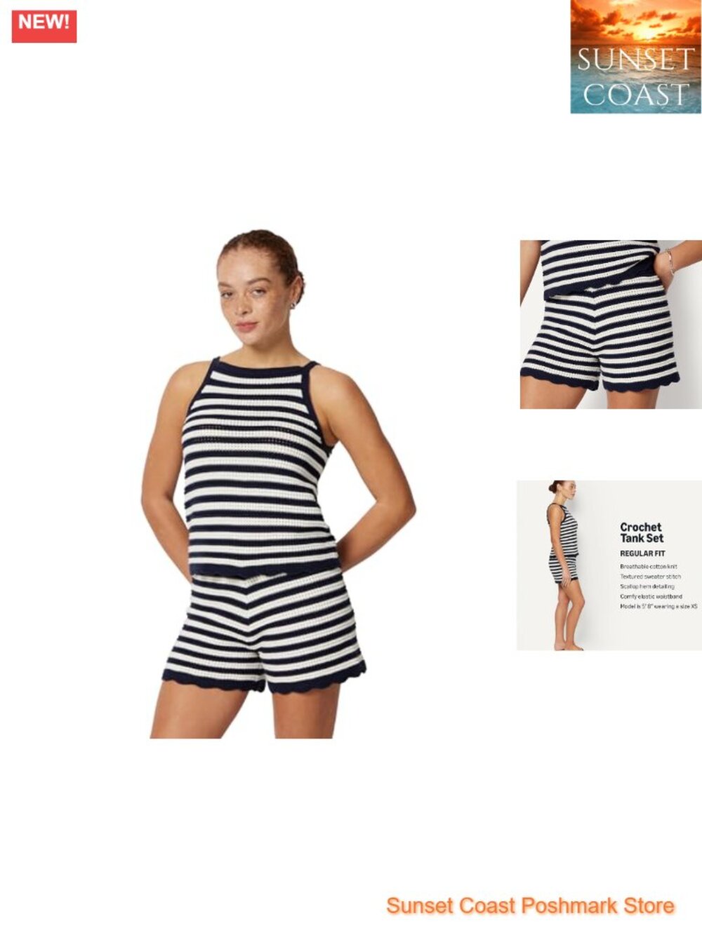 Sofia Grainge Women's Cotton Crochet Sweater & Tank Set